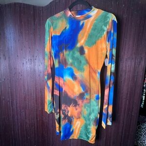 Pop Colorful Long Sleeve Dress